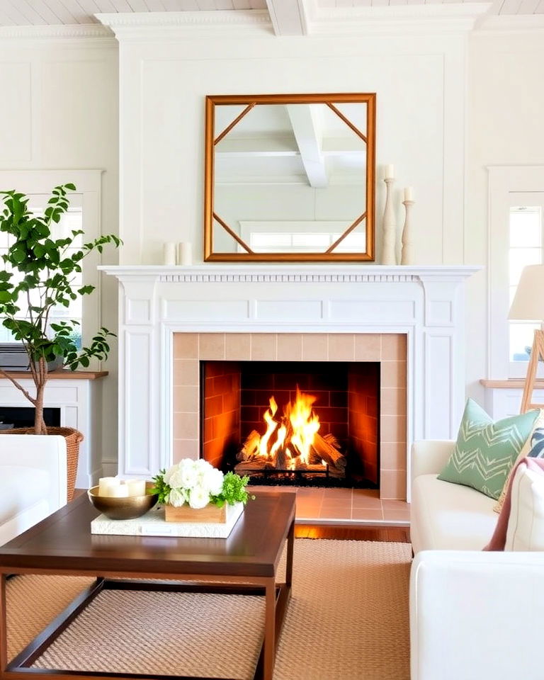 fireplace for hamptons style house interior - 25 Hamptons Style House Interior Ideas
