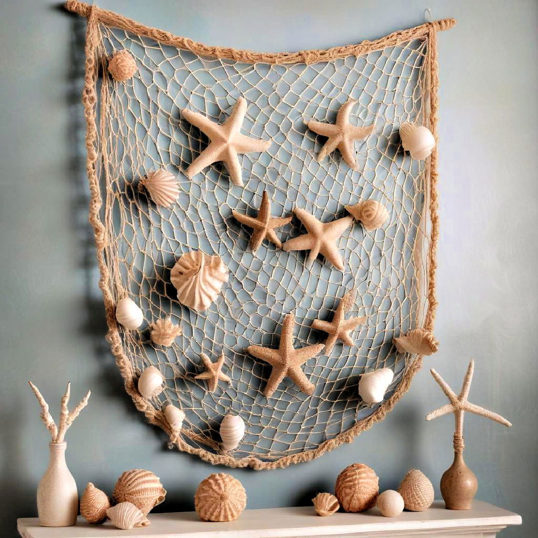fishermans net for nautical decoration - 25 Nautical Decor Ideas