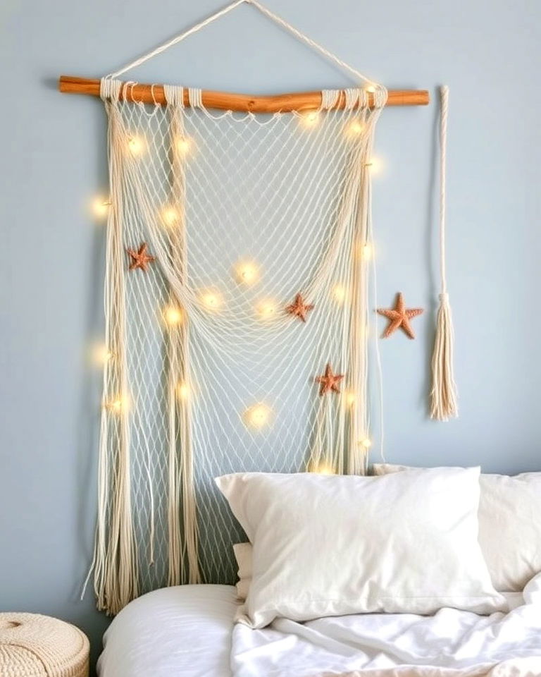 fishnet wall hangings for mermaid room - 20 Mermaid Room Ideas