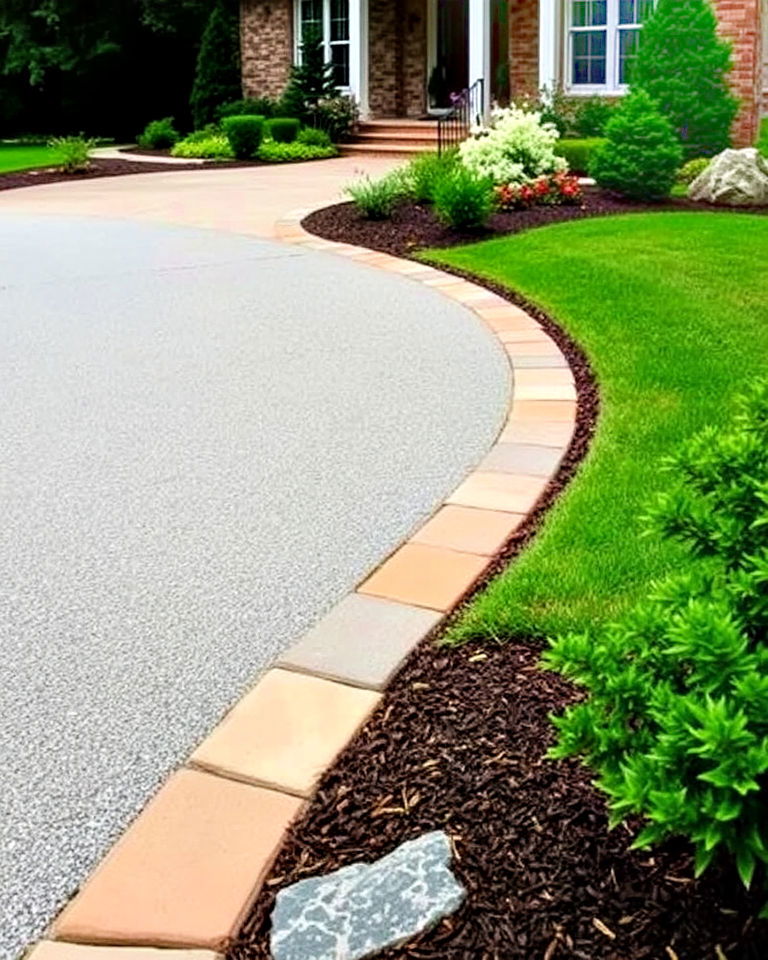 flagstone borders for driveway - 30 Driveway Edging Ideas