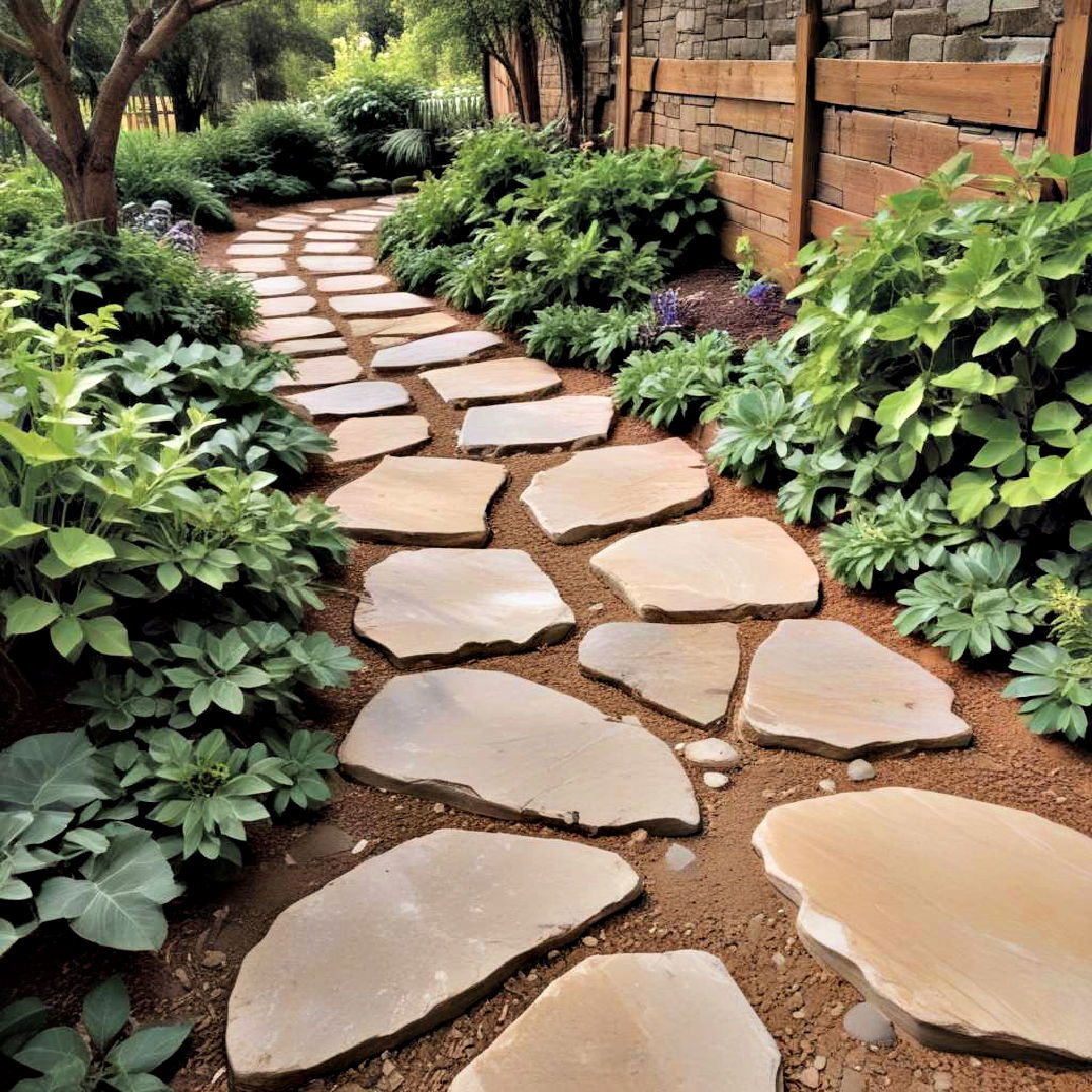 flagstone pathway idea - 40 Backyard Walkway Ideas