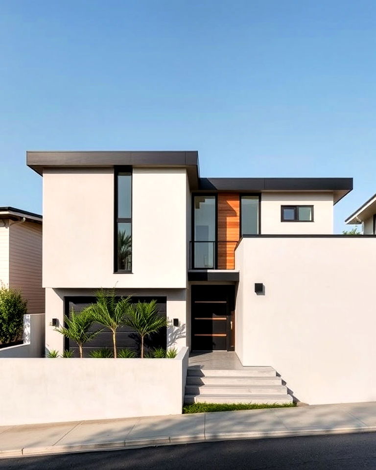 flat black roof for contemporary home design - 25 Houses With Black Roofs