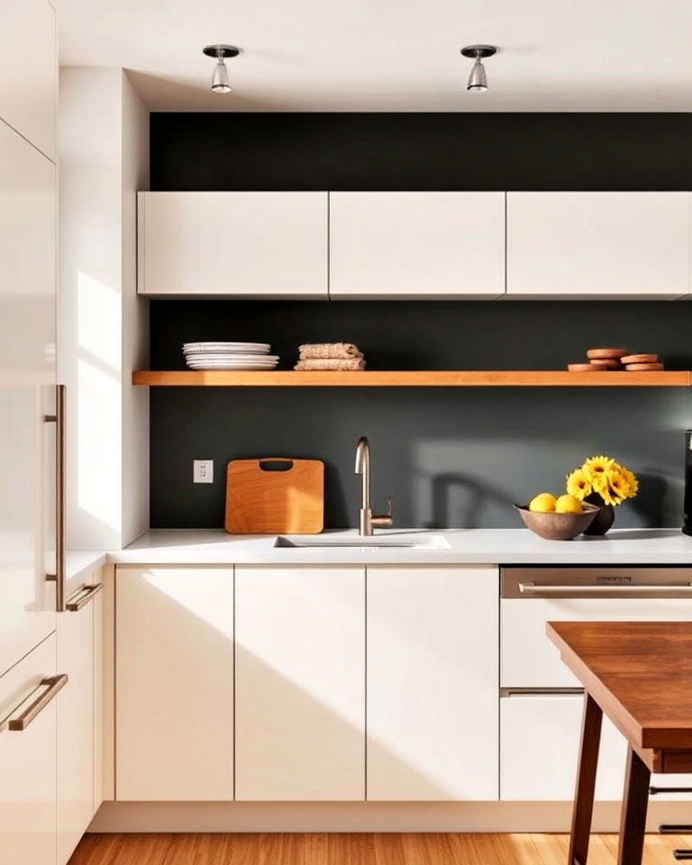 flat panel cabinets for mid century modern kitchen - 40 Mid-century Modern Kitchen Ideas