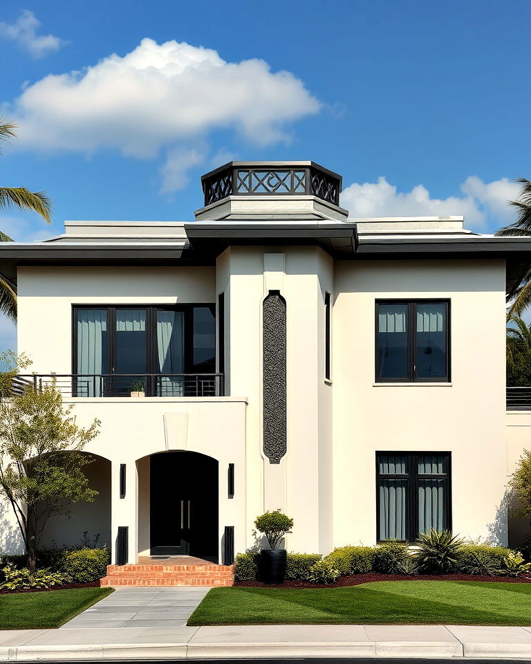 flat roofs and parapets for art deco exterior - 15 Art Deco House Exterior Ideas