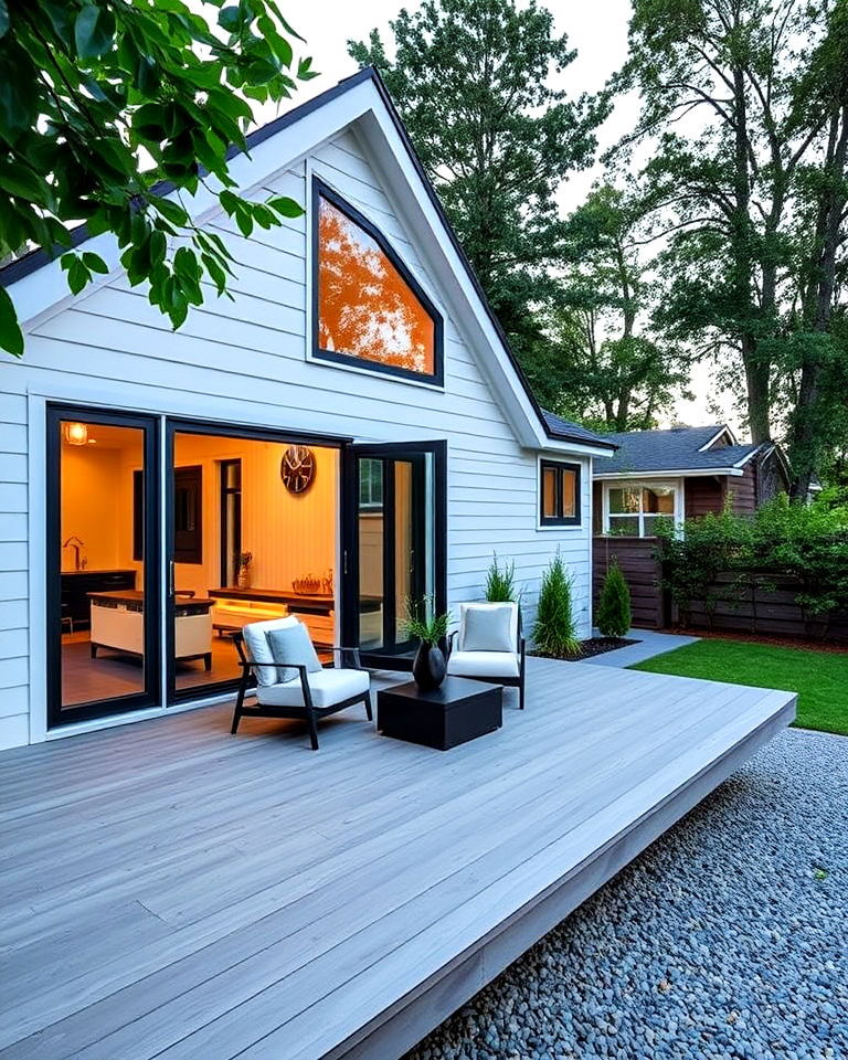 floating deck for modern cottage house exterior - 25 Modern Cottage House Exterior Ideas