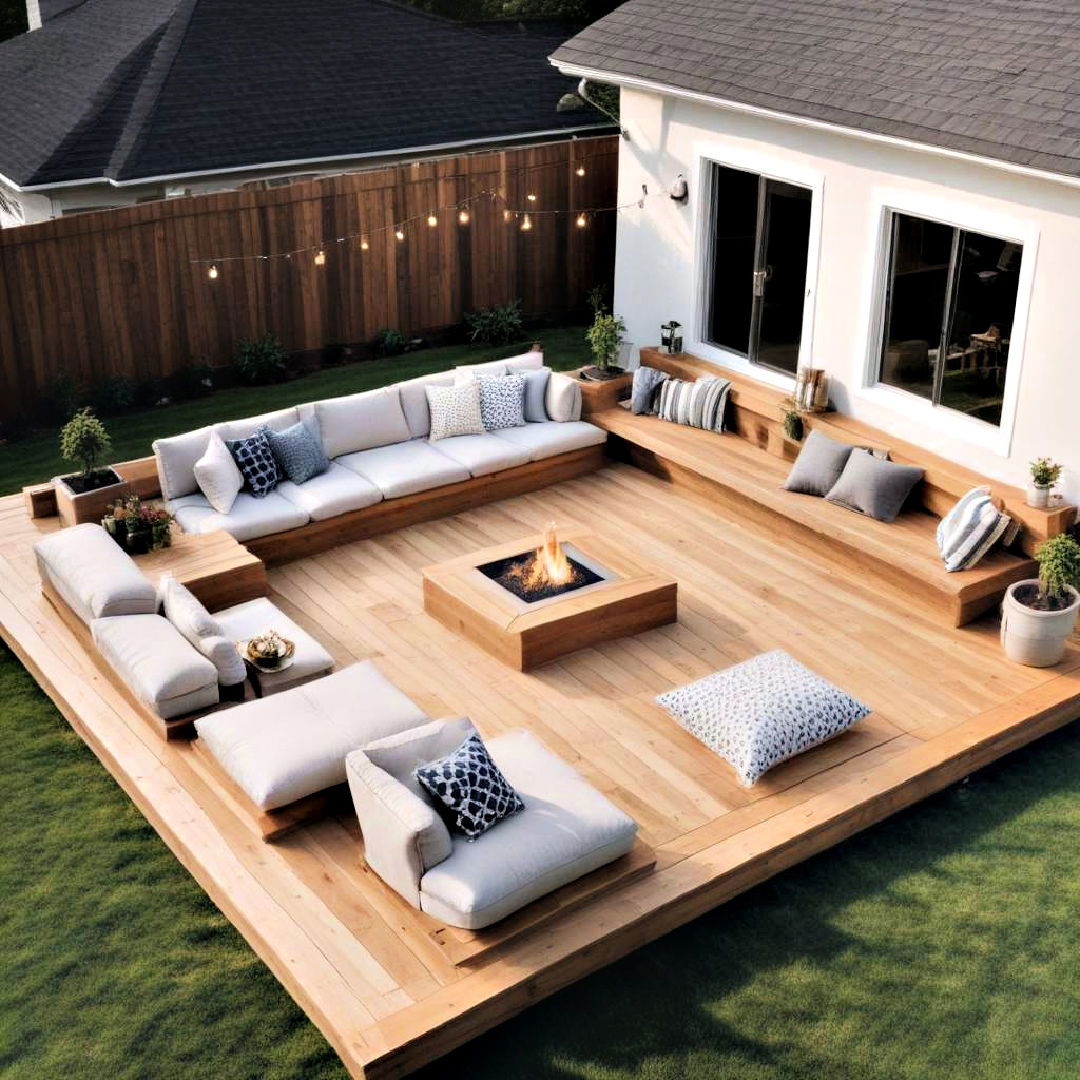 floating deck with built in seating - 20 Floating Deck Ideas
