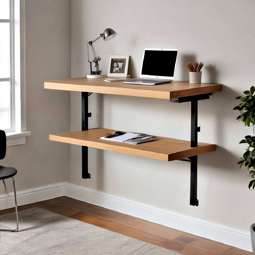 floating desk with adjustable height - 15 Floating Desk Ideas