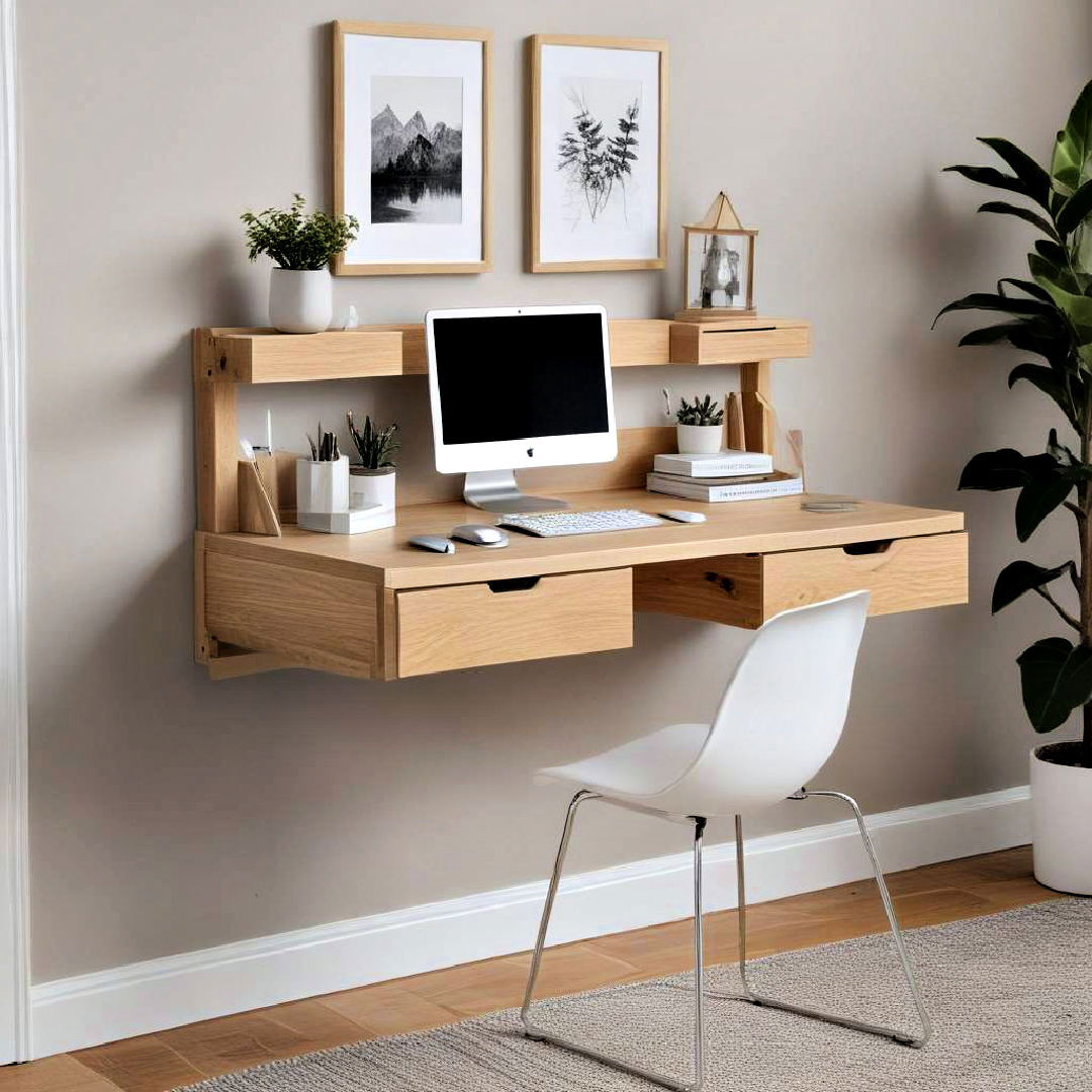 floating desk with built in drawers - 15 Floating Desk Ideas