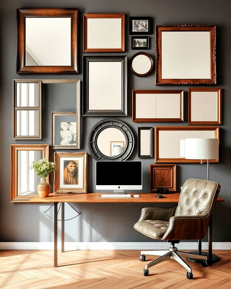 floating mirrors collage wall - 20 Mirror Collage Wall Ideas