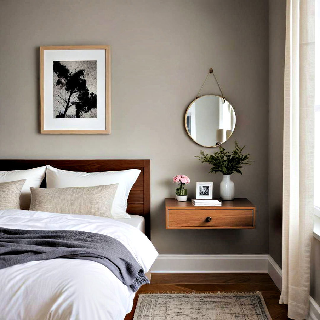 floating nightstand for small bedroom - 40 Small Bedroom Ideas