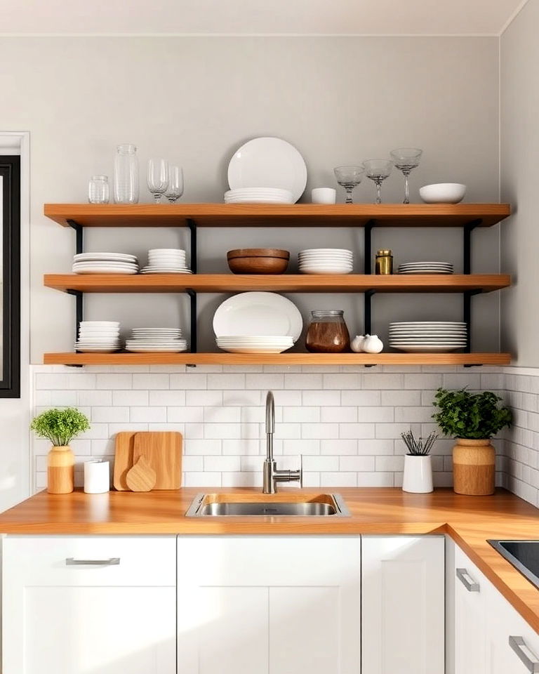 floating shelves for small kitchen storage - 40 Small Kitchen Storage Ideas