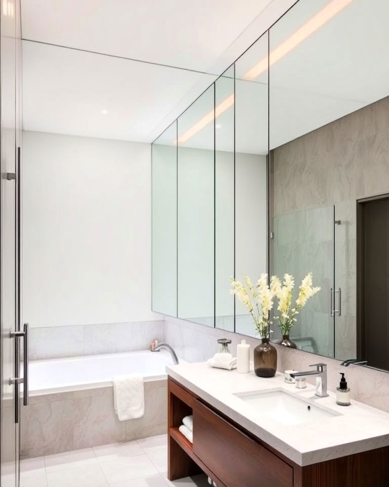 floor to ceiling mirrors for aesthetic bathroom - 20 Aesthetic Bathroom Ideas