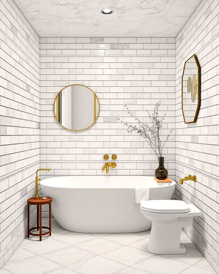 floor to ceiling tiles for contemporary bathroom - 20 Aesthetic Bathroom Ideas