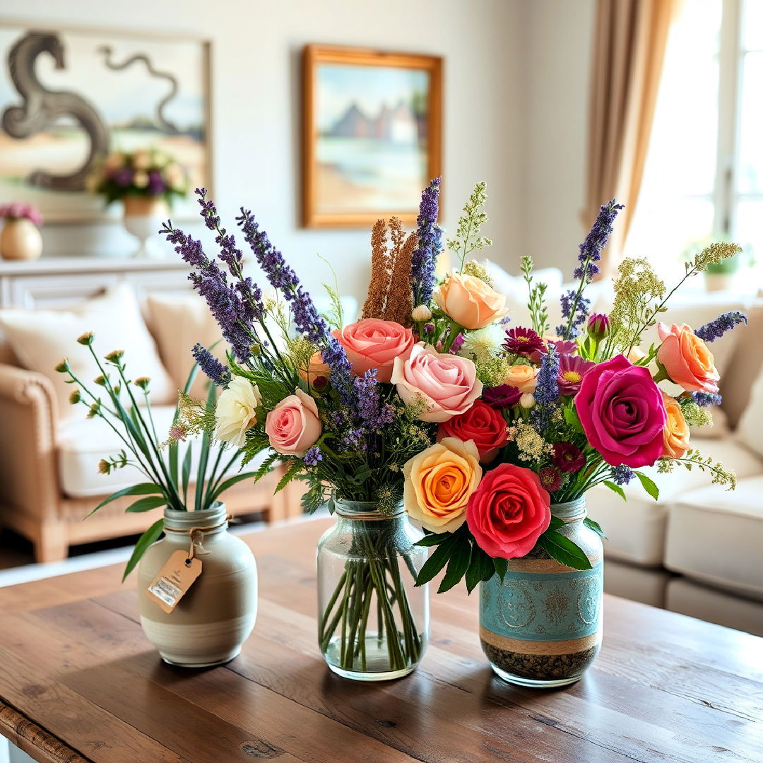 floral arrangements to create inviting feel - 40 French Country Living Room Ideas