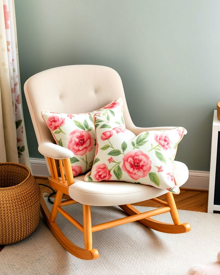 floral throw pillows for nursery - 15 Floral Nursery Ideas