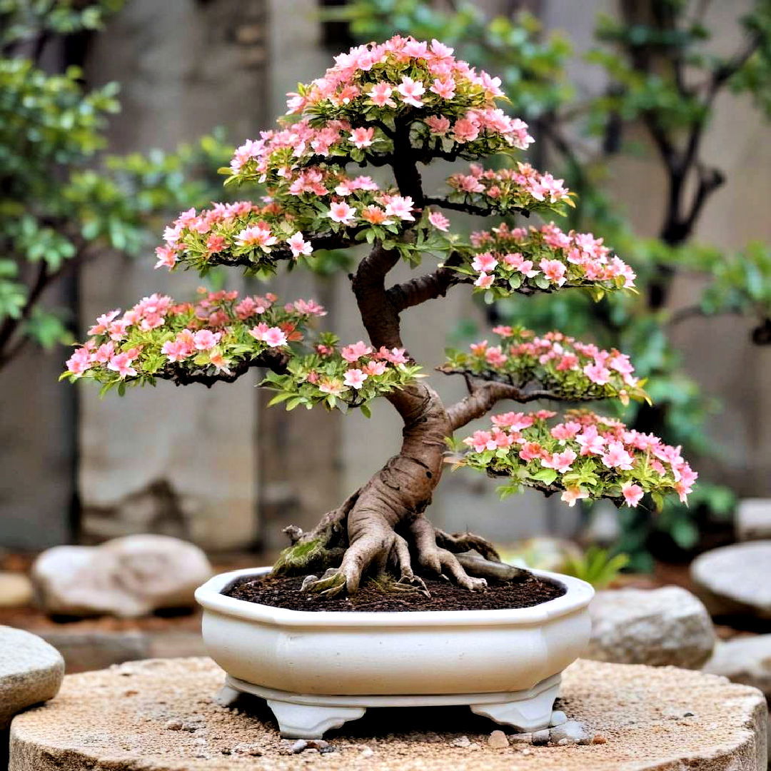 flowering bonsai tree to blend beauty - 25 Zen Garden Ideas