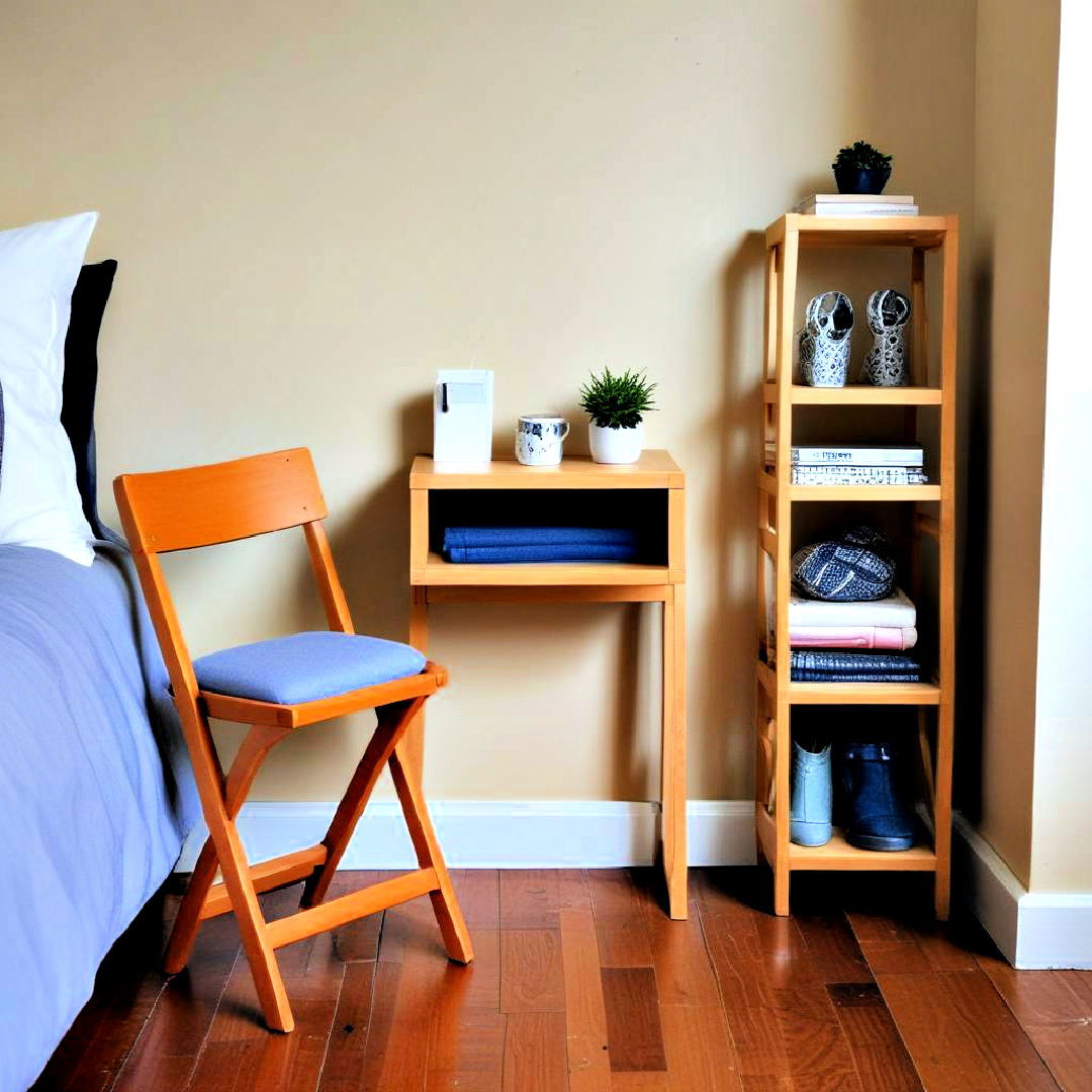 foldable chair for guest room - 25 Small Guest Bedroom Ideas