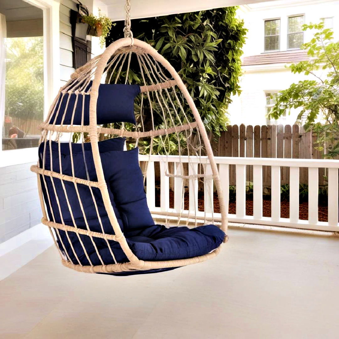 foldable hammock chair for small front porch - 40 Small Front Porch Ideas