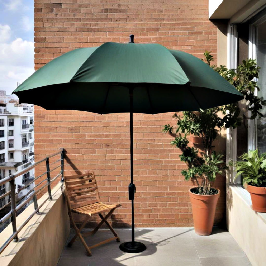 folding umbrella to provide adjustable shade - 30 Small Balcony Ideas