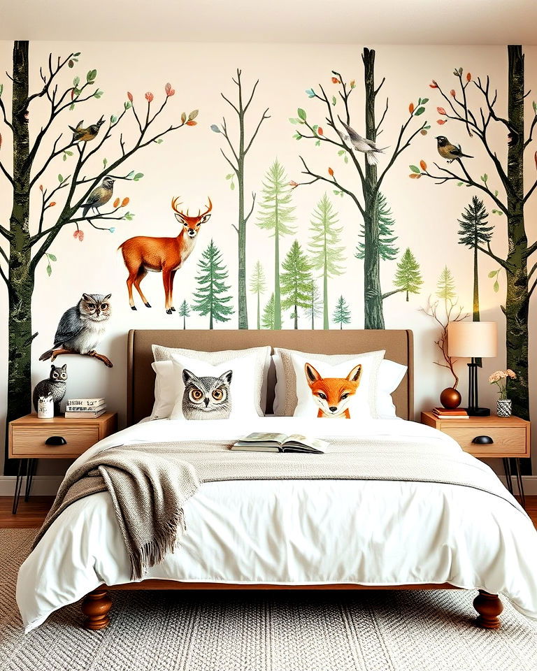 forest animal prints to add whimsical touch - 20 Forest-Themed Bedroom Ideas