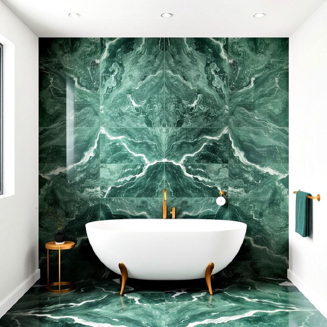 forest green marble tiles for bathroom - 25 Green Tile Bathroom Ideas