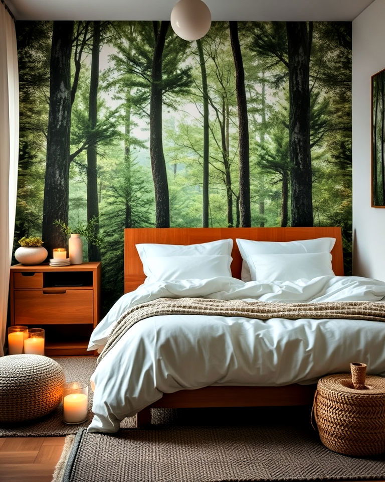 forest scented candle ideas - 20 Forest-Themed Bedroom Ideas
