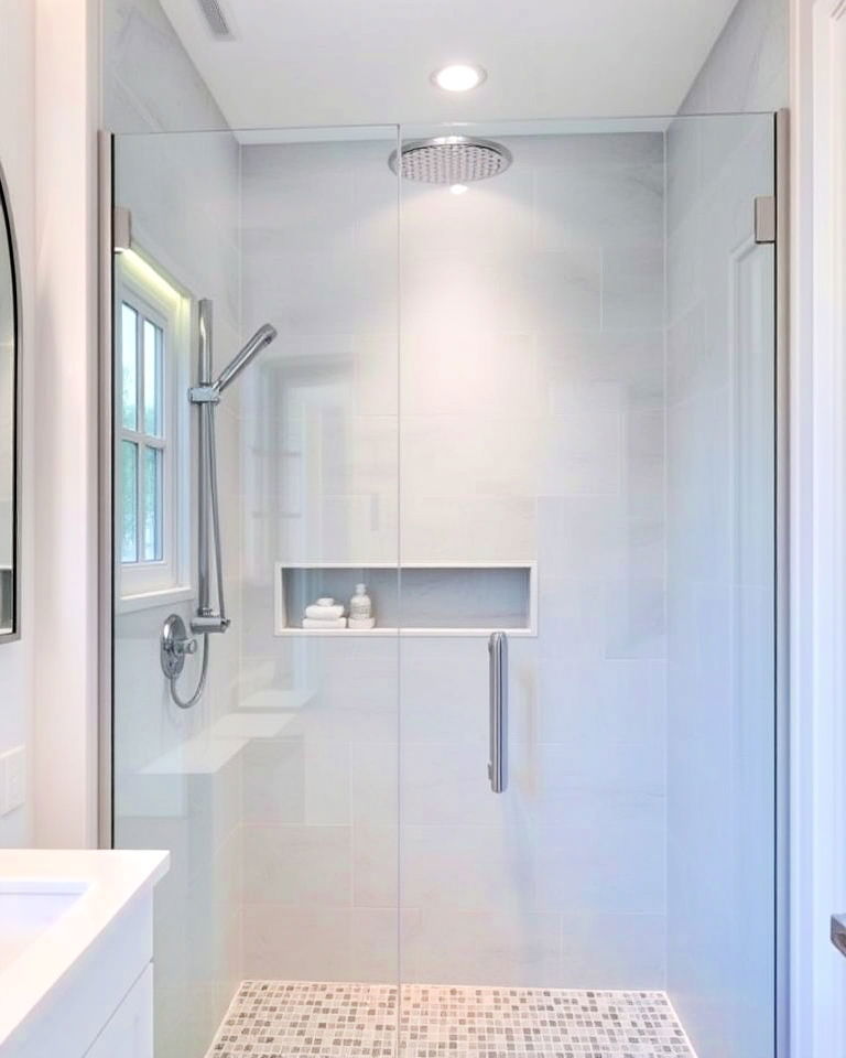 frameless shower screen for small ensuite - 25 Small Ensuite Design Ideas