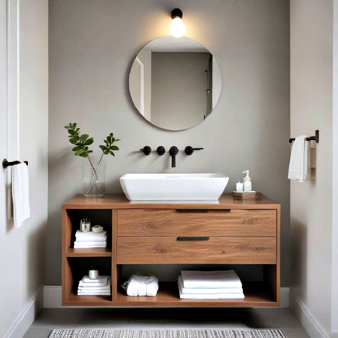 free up floor space - 40 Bathroom Vanity Ideas