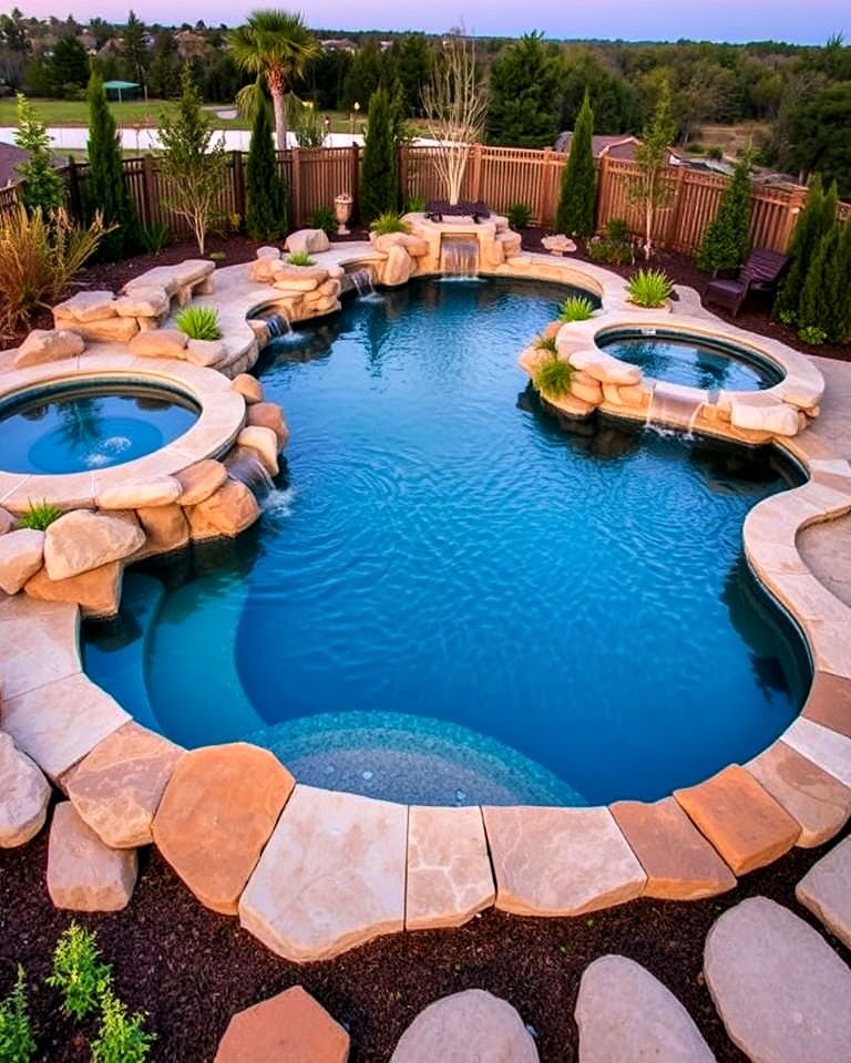 freeform pool with organic shapes - 40 Swimming Pool Ideas
