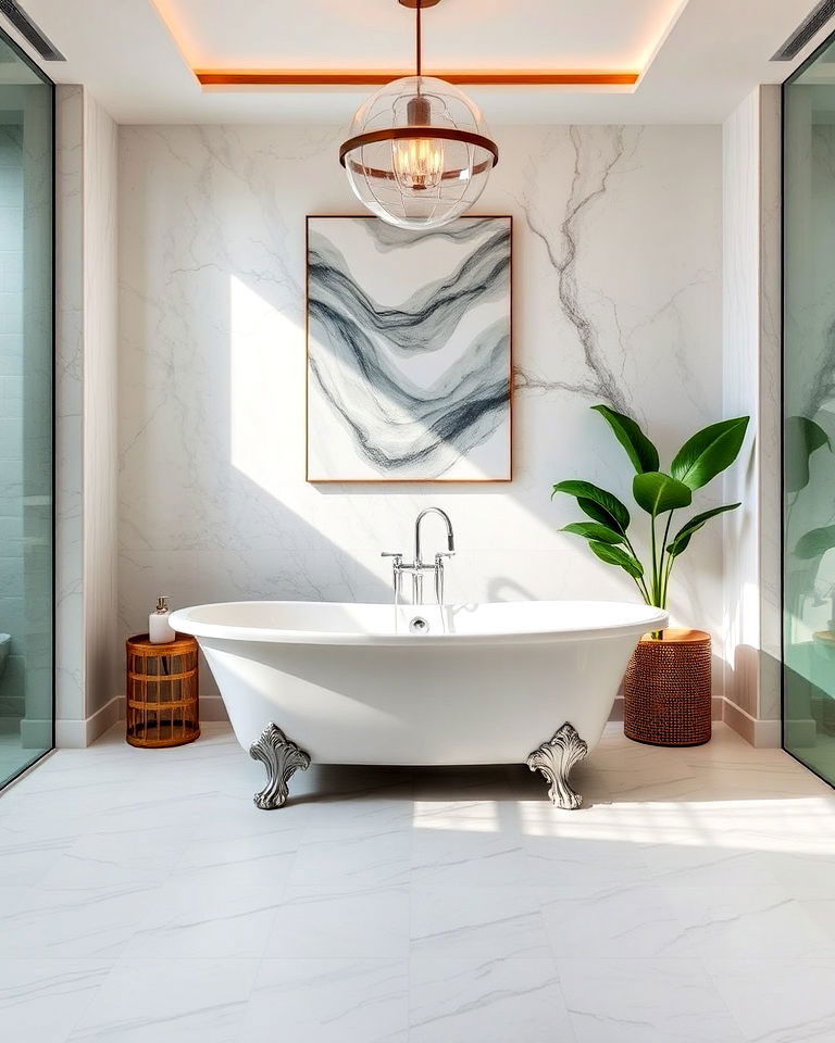 freestanding bathtub for open concept bathroom - 30 Open Concept Bathroom Ideas