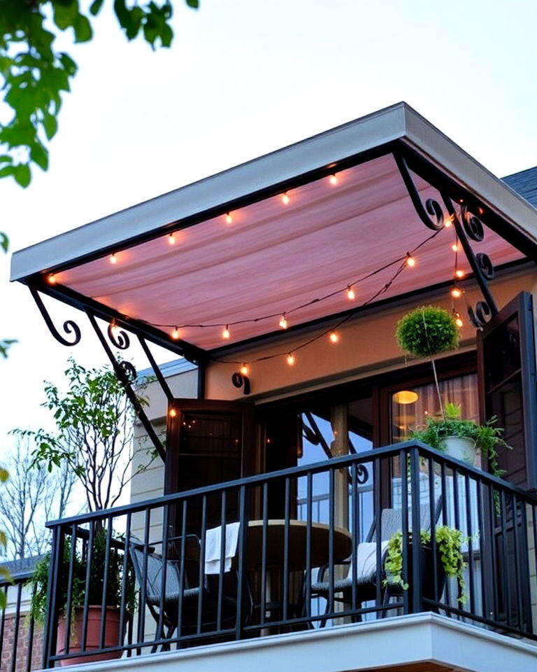 french balcony with canopy addition - 25 French Balcony Ideas