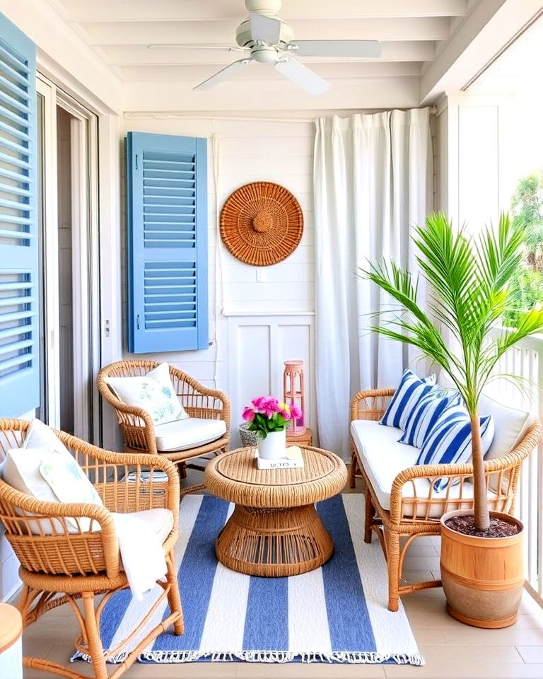 french balcony with coastal charm - 25 French Balcony Ideas