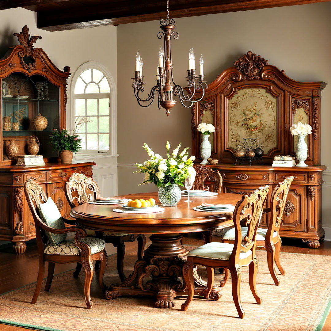 french country design carved wooden furniture - 40 French Country Dining Room Ideas