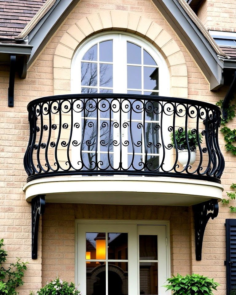 french country exterior with wrought iron balconies - 30 Traditional French Country House Exterior Ideas