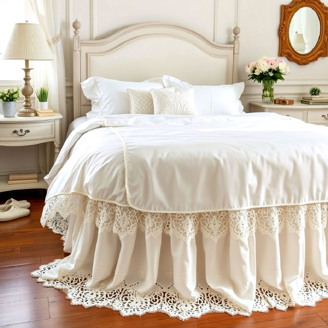 french lace bed skirt for bedroom decor - 25 French Bedroom Decor Ideas