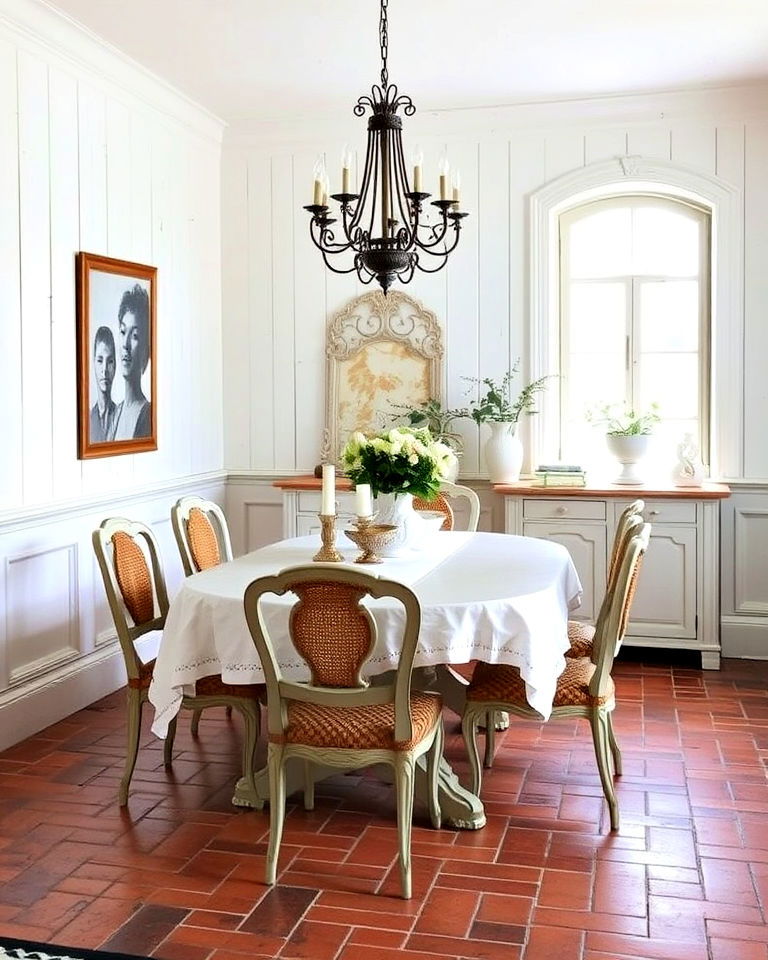 french parisian dining room with whitewashed walls - 25 French Parisian Dining Room Ideas
