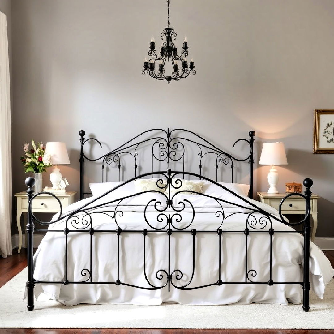 french style wrought iron bed frame - 25 French Bedroom Decor Ideas