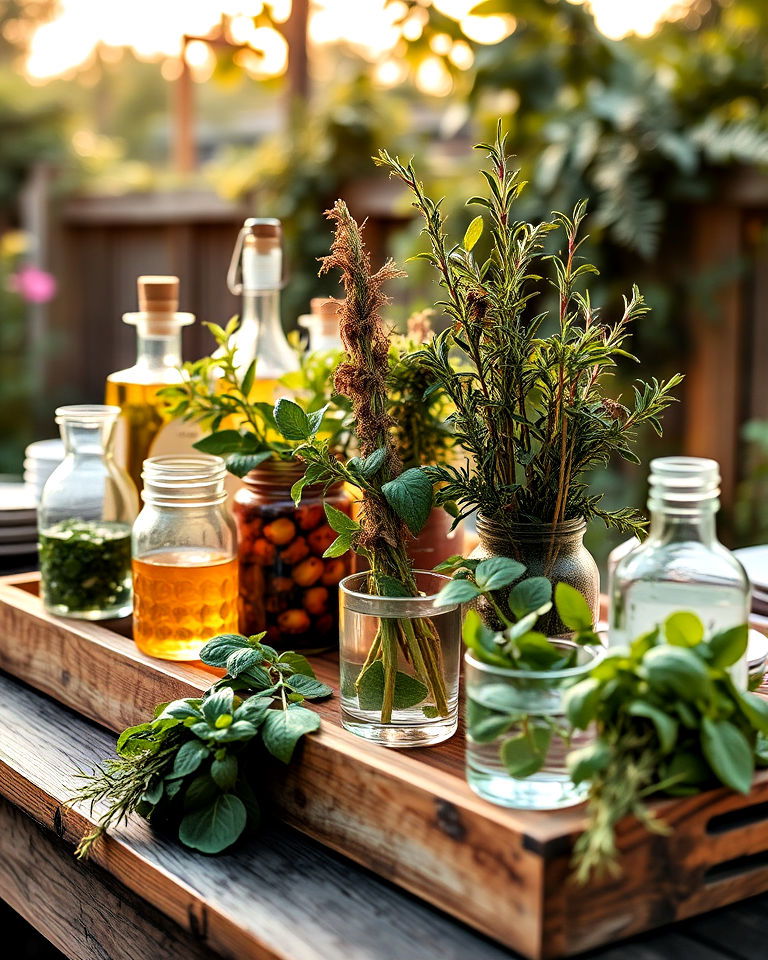 fresh picked herbs bar - 30 Garden Party Ideas