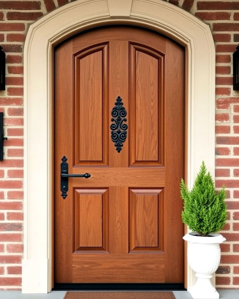 front door with antique oak stain - 25 Stained Front Door Ideas