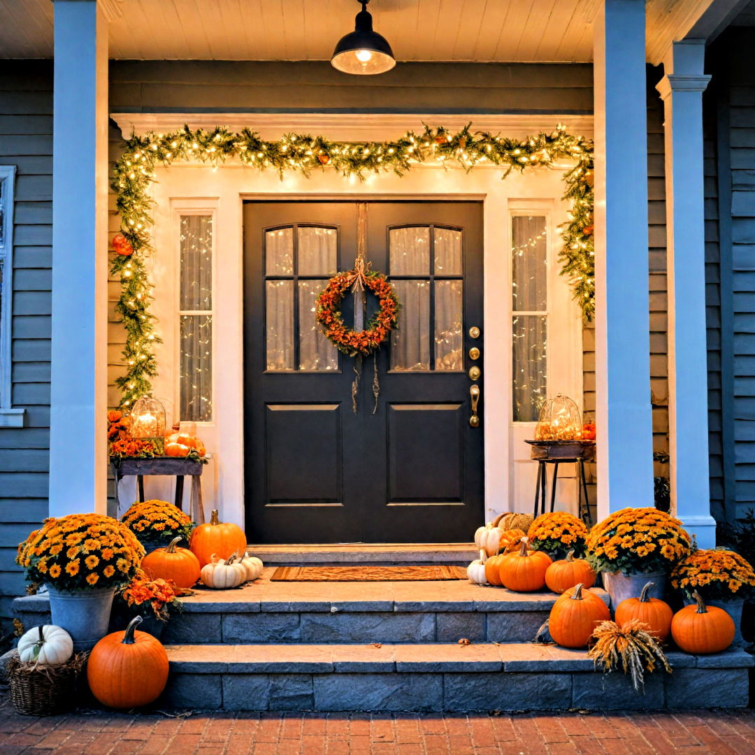 front porch idea with seasonal decor - 40 Front Porch Ideas
