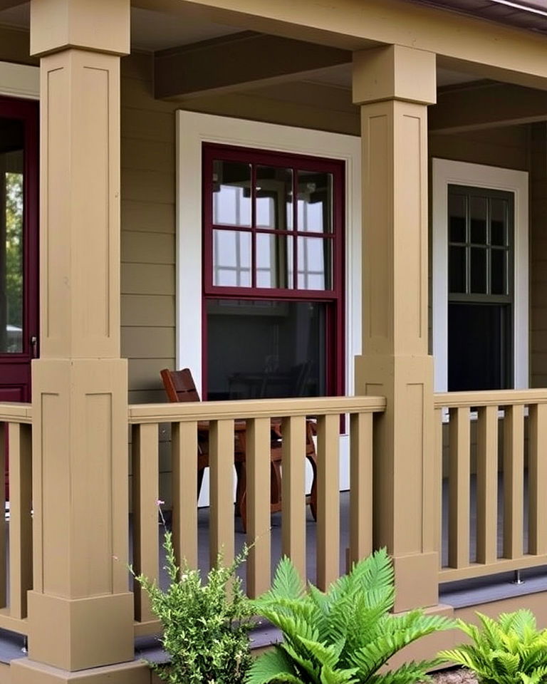 front porch with craftsman style square balusters - 25 Front Porch Railing Ideas