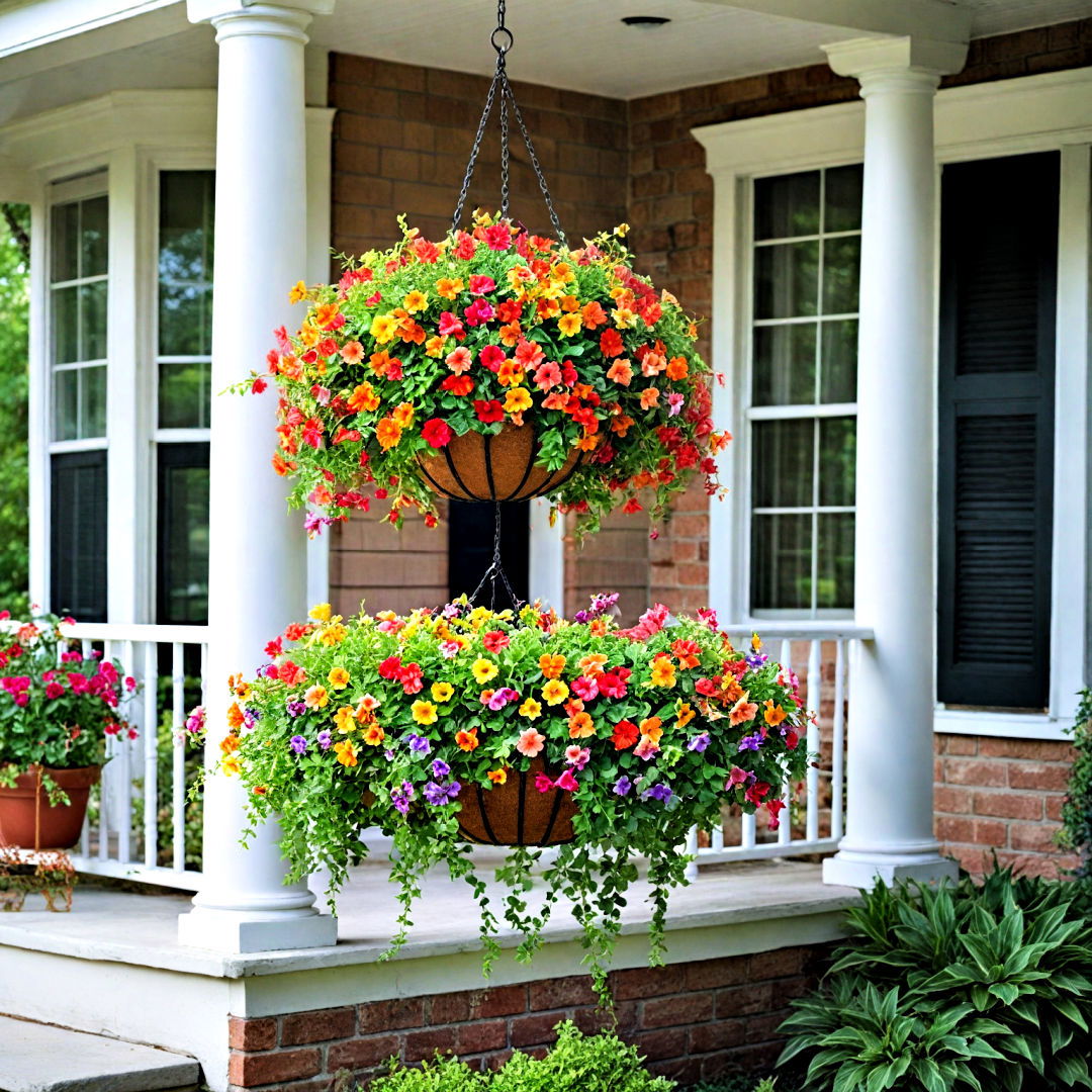 front porch with hanging baskets - 40 Front Porch Ideas