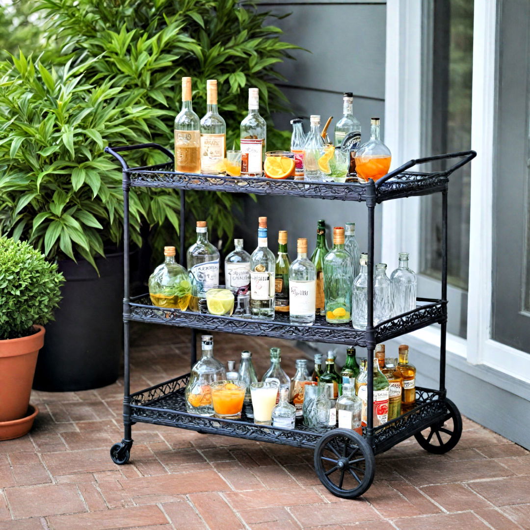 front porch with outdoor bar cart - 40 Front Porch Ideas