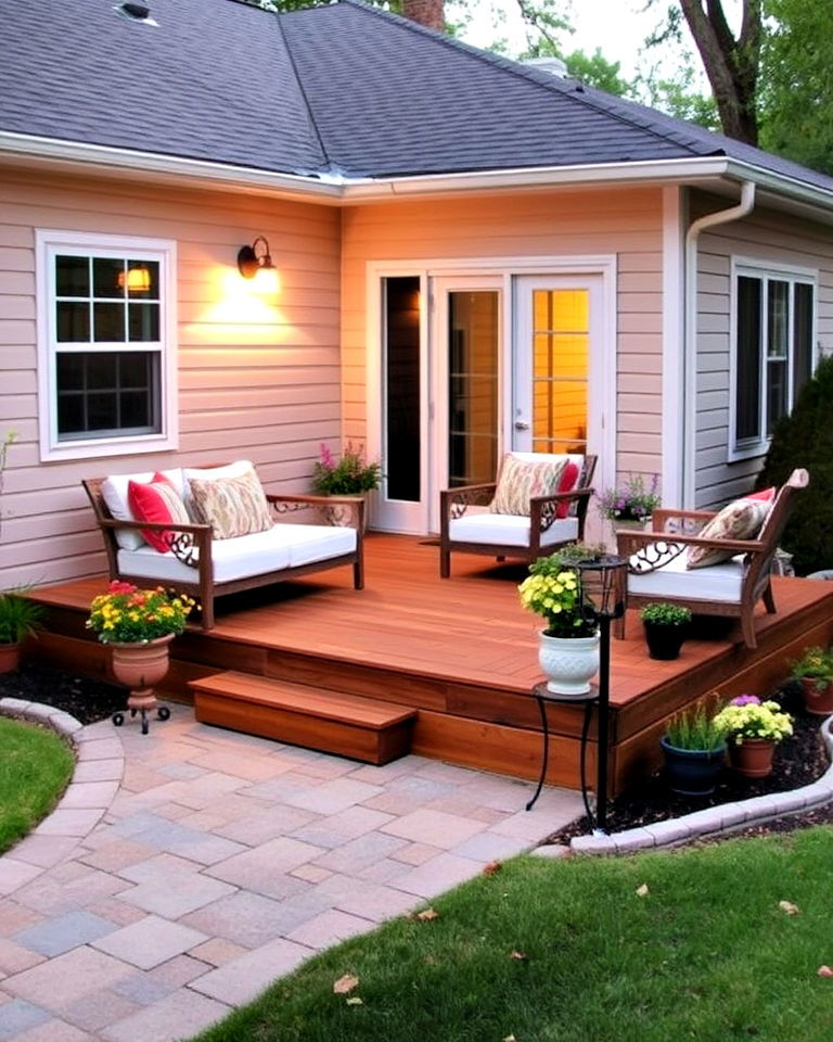 front yard deck to enhance ranch homes curb appeal - 40 Curb Appeal Inspiration for Ranch Homes