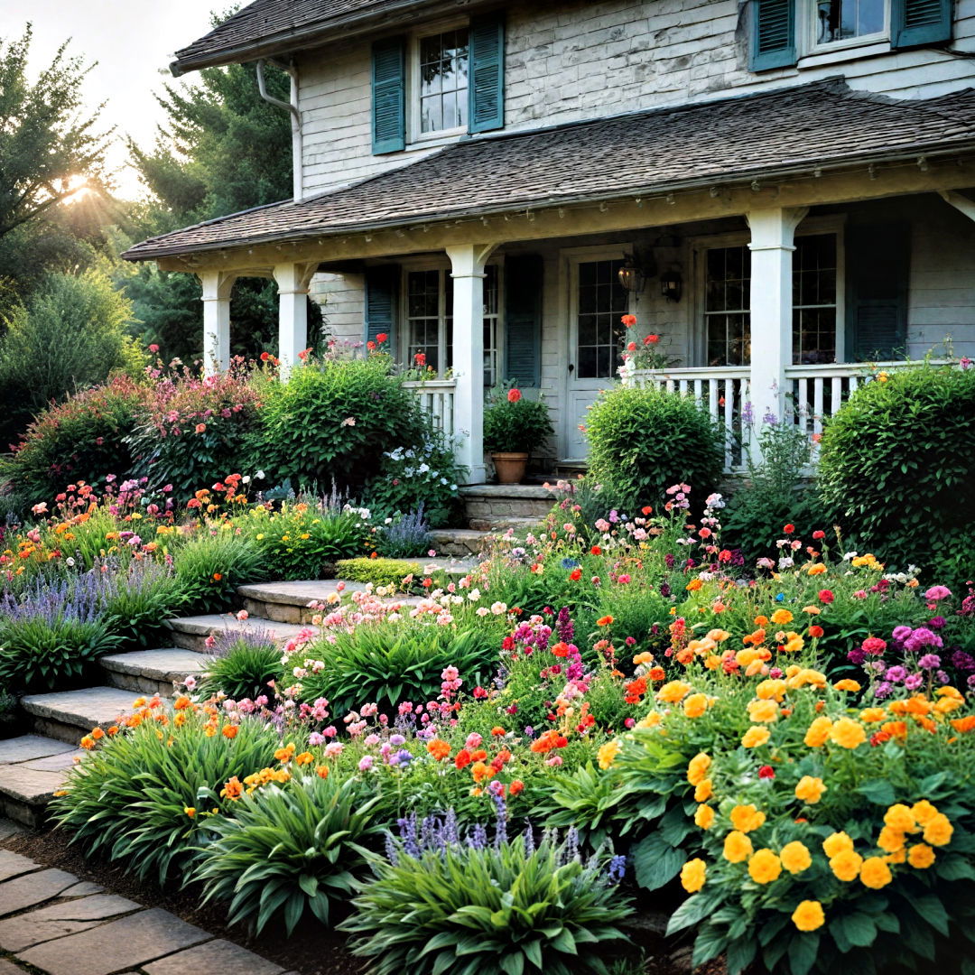 front yard landscaping idea with cottage garden - 40 Front Yard Landscaping Ideas