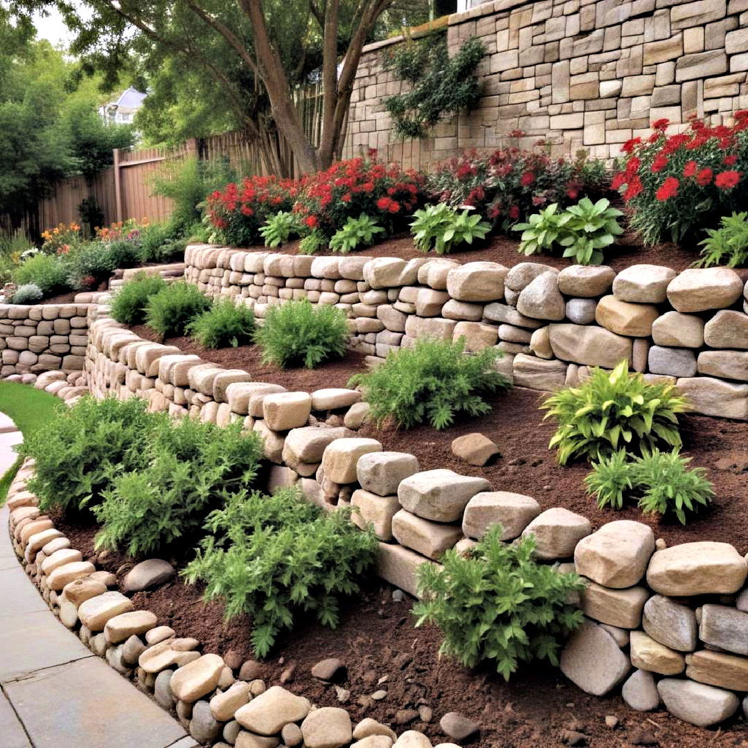 front yard landscaping with rock retaining walls - 30 Front Yard Landscaping Ideas With Rocks and Mulch