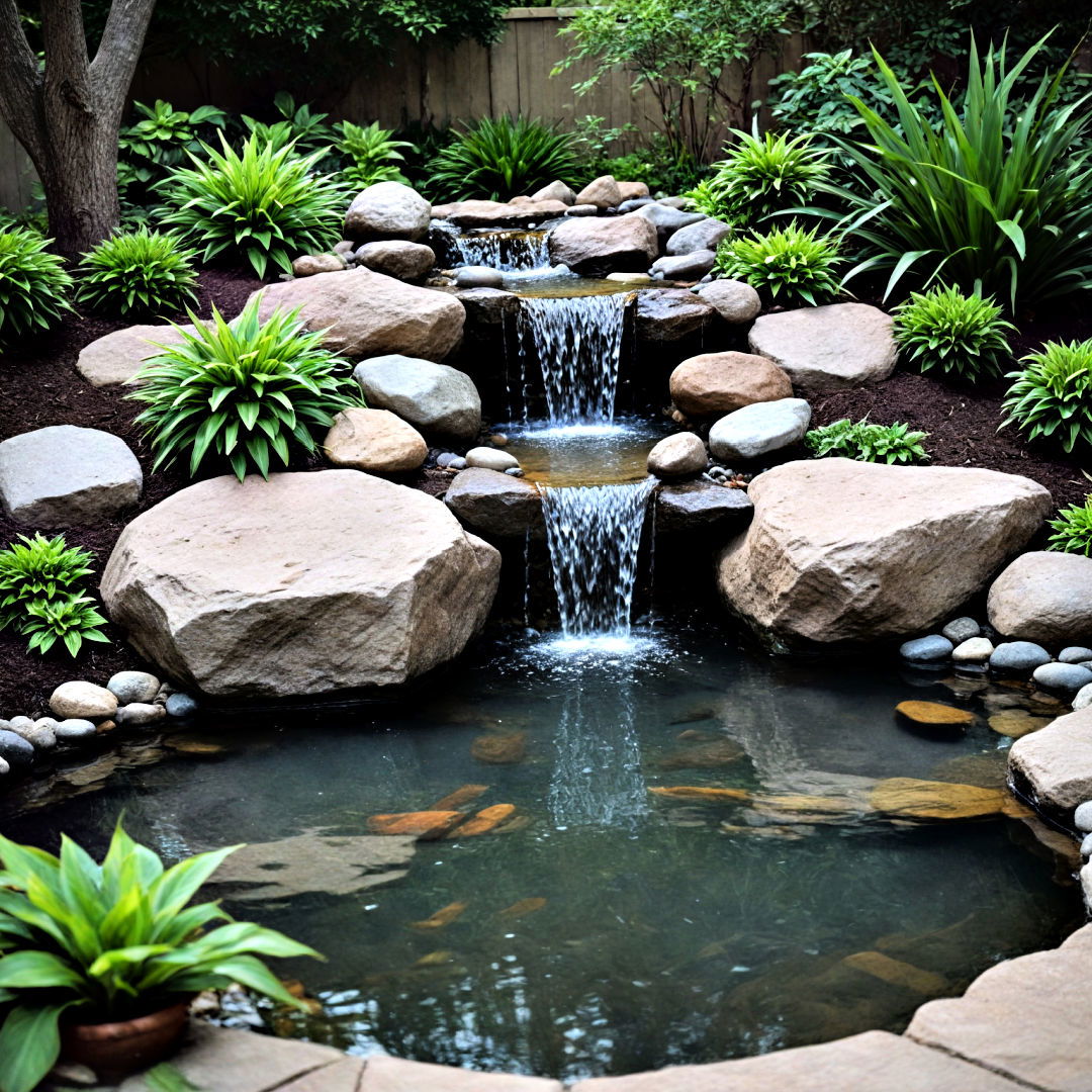 front yard landscaping with rock water feature - 30 Front Yard Landscaping Ideas With Rocks and Mulch