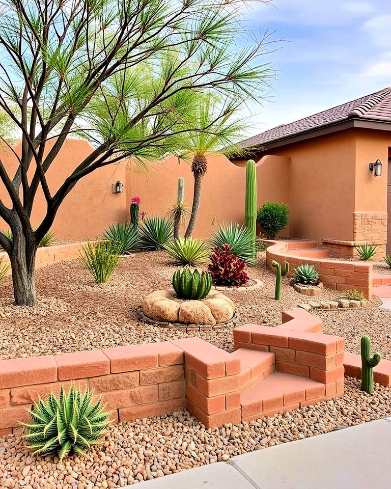 front yard with southwestern hardscaping - 20 Southwest Landscaping Ideas for Front Yard