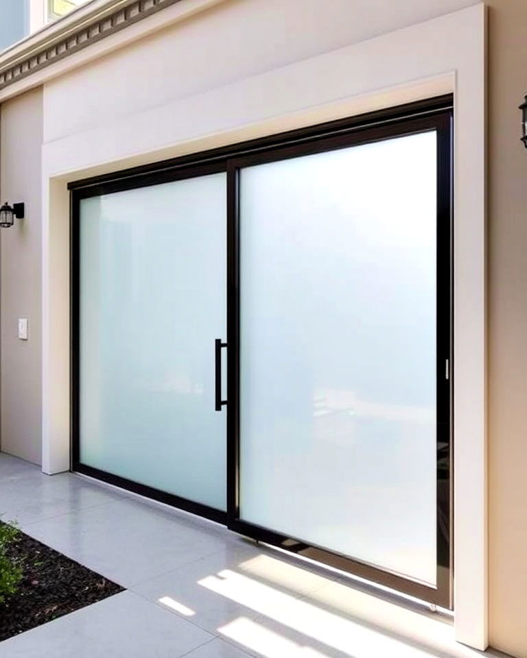frosted glass and steel sliding gate - 30 Sliding Gate Design Ideas