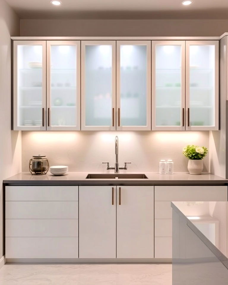 frosted glass kitchen cabinets - 15 Kitchen Cabinets With Glass Doors